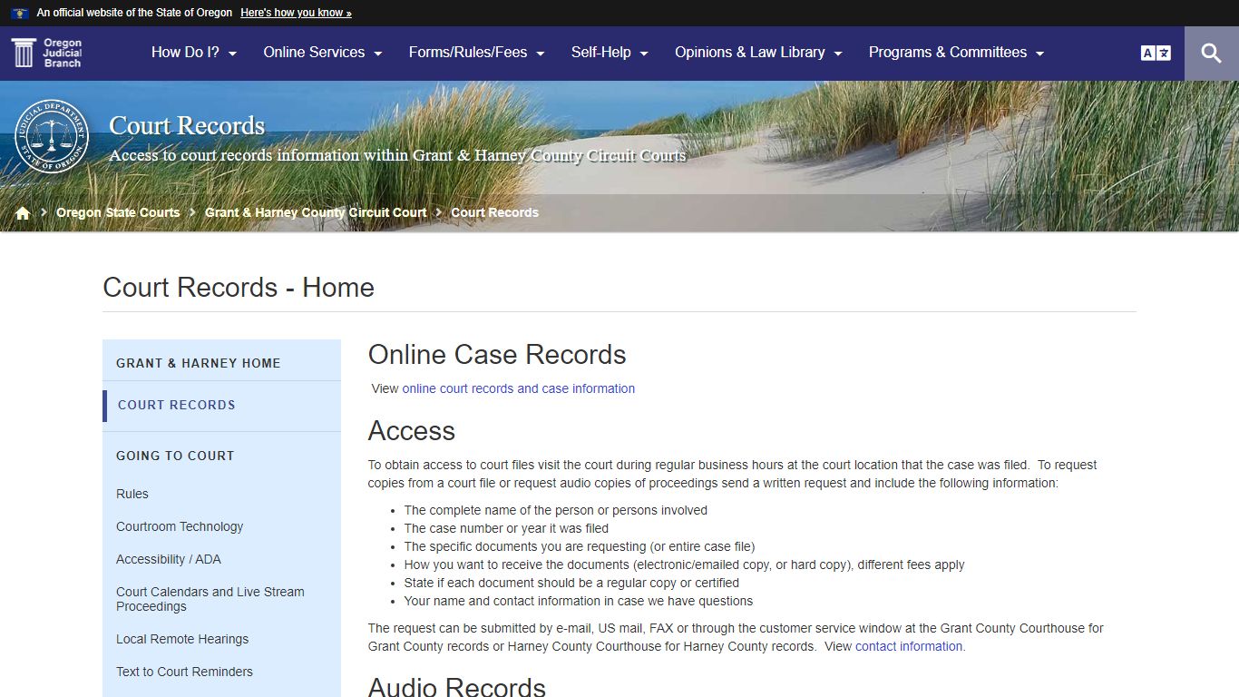 Court Records - Home - Oregon Judicial Department